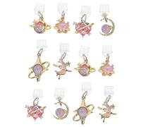 COOLHIYA 12pcs Type C Mobile Phone Dustproof Plugs with Star Heart Moon Pendant Charms, Waterproof Anti-dust Port Caps, Metal and Plastic Material, Decorative Charging Port Protectors