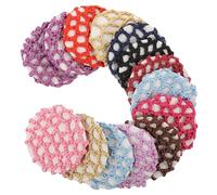 COOLHIYA 14Pcs Invisible Mesh Crochet Hair Nets for Women Mixed Color Sturdy Hairnet for Hotel Staff and Dancers