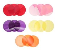 COOLHIYA 15pcs round Pvc Gel Light Filter Sheets with Glare Reduction and Dimming Diffuser, Colour Correction for Spotlights, Suitable for Living Rooms and Dj Lighting