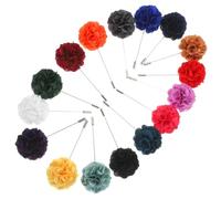 COOLHIYA 16pcs Men Suit Lapel Pin Collar Brooch Set with Flower Modelling, Made of Chiffon and Metal, Elegant Design with Rational Structure and Convenient to Wear for Formal Occasions