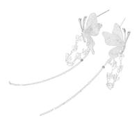 COOLHIYA 1pair Butterfly Tassel Earrings - Statement Jewelry Long Drop Dangle Fairy Earrings Headpiece For Women Girls Accessories