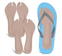 COOLHIYA 2 Pairs Beige Leather Sandal Inserts with Arch Cushioning Pads Adhesive Foot Arch Support Insoles for Men and Women, Stick-on Cushioned Heel Pads for Flip-Flops and Summer Sandals