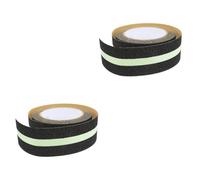 COOLHIYA 2 Rolls Glow the Dark Slip Warning Tape Self Luminous Frosted Pet Material with Reflective Stripes for Stairs Safety High Brightness Night Glow Tape for Stage and Indoor Use