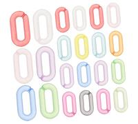 COOLHIYA 200pcs Matte Rainbow Acrylic Linking Rings Colorful Oval Quick Link Connectors for Eyeglass Chains Purse Phone Straps DIY Crafts Lightweight Secure Design