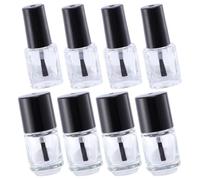 COOLHIYA 20pcs Empty Glass Nail Polish Bottles with Brush Applicator, Leak-proof and Square Mini Bottles for Liquid, for Refillable Nail Gel Polish and Personal Use