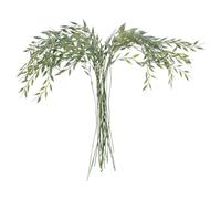 COOLHIYA 20pcs Faux Branches Faux Salix Leaves Picks Plastic Artificial Plant Ornaments Realistic Decoration No Watering Needed for Photo Prop and Home Gathering