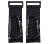 COOLHIYA 2pcs Black Stroller Hooks Made of Pu and Alloy Non-Slip Hanging Nursery Bag Organiser Clips for Shopping Cart and Pram to Release Burden in Nursery and Shopping