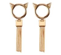 COOLHIYA 2pcs Cat Head Shape Aluminum Buttons for Bags and DIY Craft Projects, Tight Button Design Not Easy to Fall, Unique Stylish Appearance, Golden Metal Fasteners for Handmade