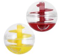 COOLHIYA 2pcs Cat Puzzle Toy Box - Plastic Treat Dispenser - Interactive Feeder Toy - Food Dispensing Ball For Kittens Enrichment Iq Training Slow Feeding