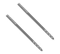 COOLHIYA 2pcs Cuticle Clean Nail Drill Bit Professional Safety Under Nail Cleaner Bit for Cuticle Dead Skin Prepare Manicure Salon Supply Silver