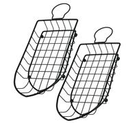 COOLHIYA 2pcs Iron Chip Serving Baskets for Bread and Fried Chicken, Reusable Food Holders in Black, Sturdy and Deformation-resistant, for Keeping Your Dining Table Neat and Clean