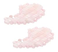 COOLHIYA 2pcs Jade Eye Cooling Mask Moon-shaped Rose Quartz Jade Massager Pink Cold Compress Soothing Eye Patch for Traveling and Sleeping to Dark Circles and Refresh