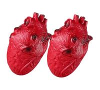 COOLHIYA 2Pcs Lifelike Bloody Heart Props Halloween Fake Human Organ Decorations for Haunted House Party Lightweight Vinyl Material Portable Halloween Atmosphere Enhancers