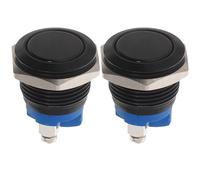 COOLHIYA 2pcs Momentary Push Button: 16mm Momentary Push Button Switch Metal Housing Self-Reset For Boat Car Truck Horn Industrial Control