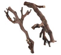 COOLHIYA 2pcs Natural Wood Reptile Branch for Terrarium Climbing, Sturdy Wooden Habitat Decor with Sturdy Texture, for Geckos and Small Lizards in Vivariums and Reptile Tanks