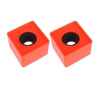 COOLHIYA 2pcs Orange Abs Plastic Microphone Flags with Creative Square and Triangular Shapes, Portable Microphone Station Logos for Professional Interview Use