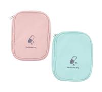 COOLHIYA 2pcs Portable Medicine Storage Bag Travel Medical Organizer for Camping Hiking Durable Tear Resistant Emergency Pouch for Household Sundries and Medication