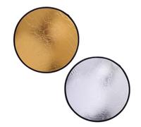 COOLHIYA 2pcs Portable Photography Reflector 2 in 1 round Light Reflector Disc with Reflective Nylon Cloth Coating, Compact and Lightweight for Medium to Small Still-life Setups and Outdoor