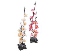 COOLHIYA 2pcs Realistic Looking Artificial Flowers for Sushi Sashimi Platter Decoration Made of Plastic with Elegant and Simple Appearance for Japanese Restaurant Plate Decoration