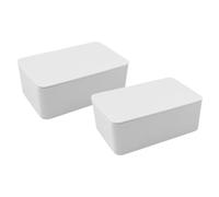COOLHIYA 2pcs Refillable Wipes Dispenser Box with Dustproof Cover Portable Wipe Holder for Bathroom and Home Use PP Material Tissue Container Weighted for One Handed Easy Pulling