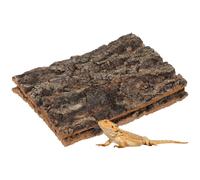 COOLHIYA 2pcs Reptile Tree Bark Climbing Platforms Natural Coffee Colour, Creative Landscape Decoration for Reptile Pets and Bearded Dragons in Pet Breeding Cage or Aquarium