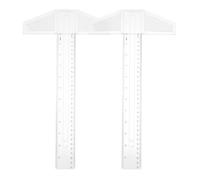 COOLHIYA 2pcs T-shaped Ruler 30cm Acrylic Woodworking Measuring Tool with Accurate Measurements and Easy to Read Scale for DIY Projects and Drawing