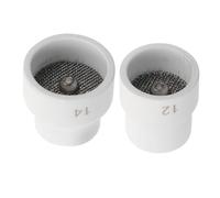 COOLHIYA 2pcs White Ceramic Tig Cup Replacement for Welding Torch Tig Torch Kit Durable High Temperature Resistant Alumina Nozzle Compatible with Multiple Models