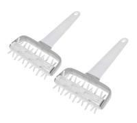 COOLHIYA 2pcs White Pizza Dough Docker Set High Hardness Pp Material Convenient Baking Hole Puncher for Pastry Rolling and Pizza Crust Preparation