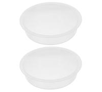 COOLHIYA 2pcs White round Bird Water Bowls Made of Sturdy Pp with Secure Mounting Options, Designed Specifically for Hummingbird and Bird Feeding Stations, for Outdoor Garden Use