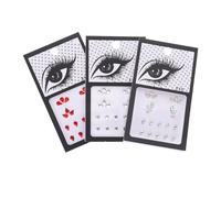 COOLHIYA 3 Sets of Self-adhesive Resin Decorative Eye Gems Stickers with Different Shapes, Sparkling and Reusable Face Decals for Halloween Party and Day the Dead