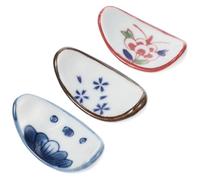 COOLHIYA 3Pcs Ceramic Japanese Chopstick Rest Holders, Lovely Chopsticks Holder, No Cracking for Home Decoration