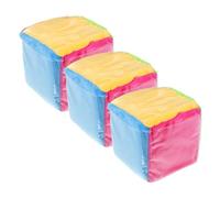 COOLHIYA 3pcs Jumbo Soft Educational Dice with Clear Card Slots Colorful Learning Cubes for Insertable Cards for Math Games and Logical Thinking Safe Fabric Material for Family Fun and