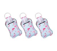 COOLHIYA 3pcs Neoprene 30ml Refillable Hand Bottles with Flip-cap Covers, Portable Protective Empty Bottles for Easter Basket and Party Favors, Attach to Bags or Purses with Unique Design