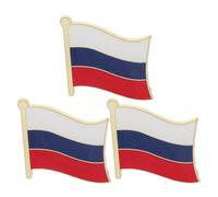 COOLHIYA 3pcs Russian Flag Lapel Pin Metal Flag Badge Patriotic Brooch for Activities School Events