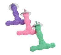 COOLHIYA 3pcs Shaped Bird Perch Stand for Parrots Chew Resistant Grinding for Conures Macaws and Parakeets Easy to Install Cage Accessories for Enhanced Exercise and Engagement