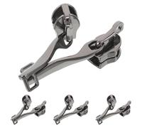 COOLHIYA 4 Pairs Nylon Anti-Burst Zipper Pulls with Single Lock for Suitcases Travel Bags Secure Replacement Sliders in Mirror Gun Color for Luggage Privacy and Customs Check Protection