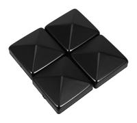COOLHIYA 4pcs Black Aluminum Pyramid Post Caps with Smooth Burrfree Edges for 60x60mm Square Stair Baluster and Mailbox Post, for Outdoor Landscape Pathway Fencing and Deck Railings