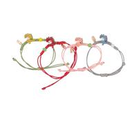 COOLHIYA 4pcs Dinosaur Braided Bracelets for Women Lightweight Animal String Rope Accessories Matching Friendship Jewelry Gift for Teens