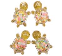 COOLHIYA 4pcs Sea Turtle Birthday Decoration: Toy Tortoises Figures Ocean Animal Party Favor For Under The Sea Baby Shower Summer Pool Party Supplies