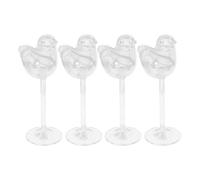 COOLHIYA 4pcs Smoke Glass Wine Glasses Set, Elegant Glass Drinkware for Red Wine and Brandy, Stylish 150ml Glasses for Weddings and Bars, Unique Modern Home Bar Glassware