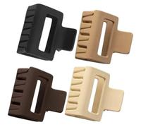 COOLHIYA 4pcs Square Hair Claw Clips for Women, Minimalist Matte Plastic Jaw Clips Strong Structure and Sturdy Hold, for A Variety of Occasions Hair Styling