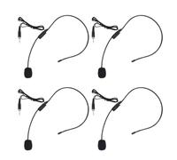 COOLHIYA 4pcs Wired Headworn Condenser Microphone with Arm for Voice Amplifier Noise-reducing Mic for Teachers Tour Guides Customer Service Clear Audio Communication