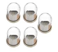 COOLHIYA 5 Sets DIY Micro Landscape Glass Dome Cover with Brass Tray 38x25cm, Preserved Flower Bell Jar for Home Decor and Terrarium Gardening Accessories