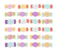 COOLHIYA 50pcs Wooden Buttons for Sewing and Crochet, Candy Shaped with Smooth Finish, Easy to Sew, for Handmade Crafts and Embellishments Crafting Projects