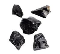 COOLHIYA 5Pcs Natural Obsidian Stones Small Decorative Diffuser Crystals for Room Decoration Meditation Yoga Gift