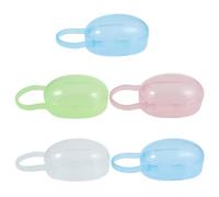 COOLHIYA 5pcs Pacifier Storage Case for Newborns Universal Fit Soother Protective Box Made of Healthy Pp Material Portable for Home and Travel Random Color