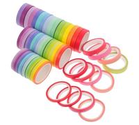 COOLHIYA 60 Rolls Washi Tape Set Scrapbooking Masking Tapes, Paper, Three Sizes 3mm 5mm 7.5mm, 20 Colours, Pure Colour Design, for DIY Scrapbooking and Gift Wrapping