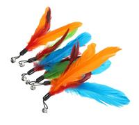 COOLHIYA 6pcs Cat Feather Teaser Replacement Plume Refills for Cat Wand Easy Replacement and Designed to Stimulate Interest for Interactive Play and Kittens