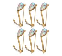 COOLHIYA 6pcs Music Note Melody Brooch Pin - Metal Broaches Pins Elegant Note Treble Clef Brooch Boutonniere for Women Girls Wedding Christmas Clothing Decoration