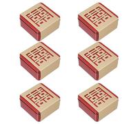 COOLHIYA 6pcs Red Tinplate Candy Boxes for Wedding Party Square Chinese Hollow Design with Elegant Traditional Style for Storing Wedding Candies and Trinkets